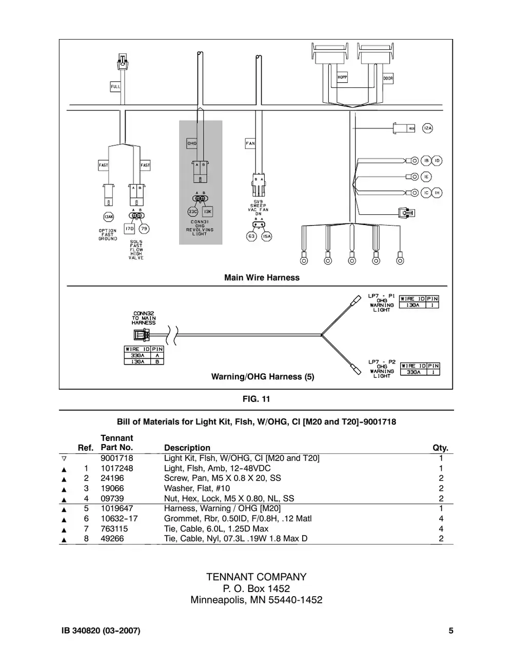 Tennant M20 instruction bulletin 340820, page 5 of 5