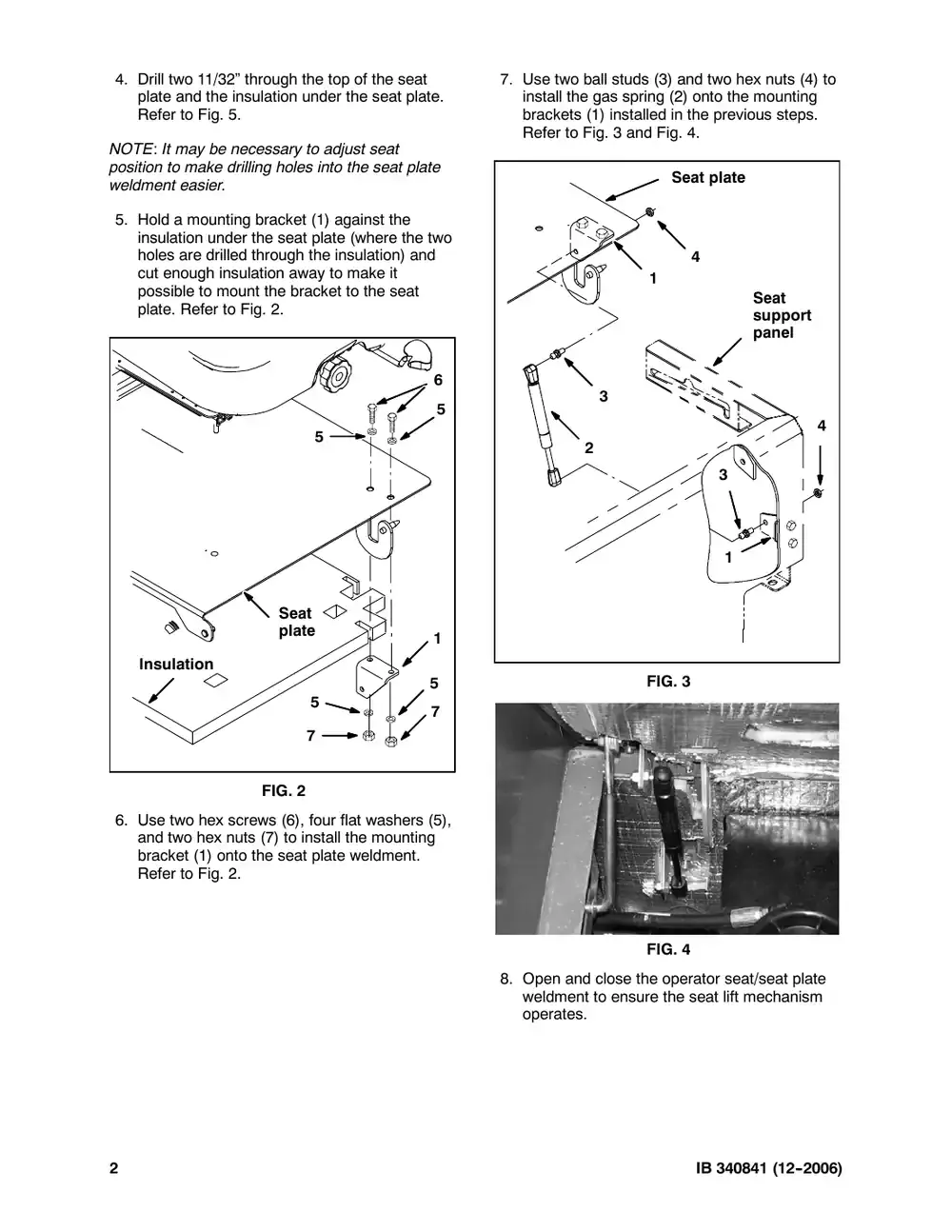 Tennant M20 instruction bulletin 340841, page 2 of 4