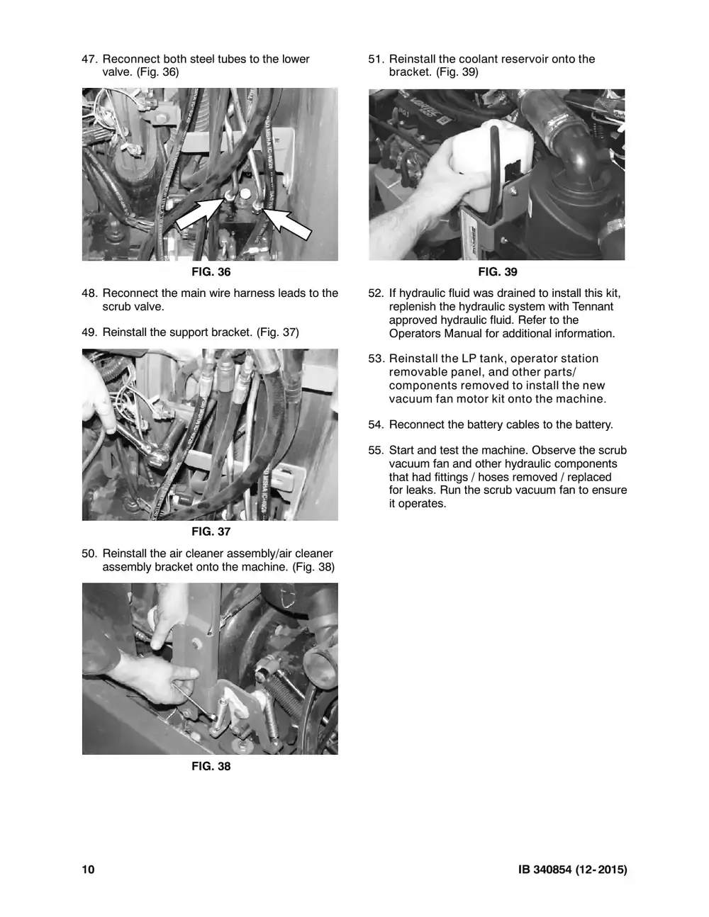 Tennant M20 instruction bulletin 340854, page 10 of 11