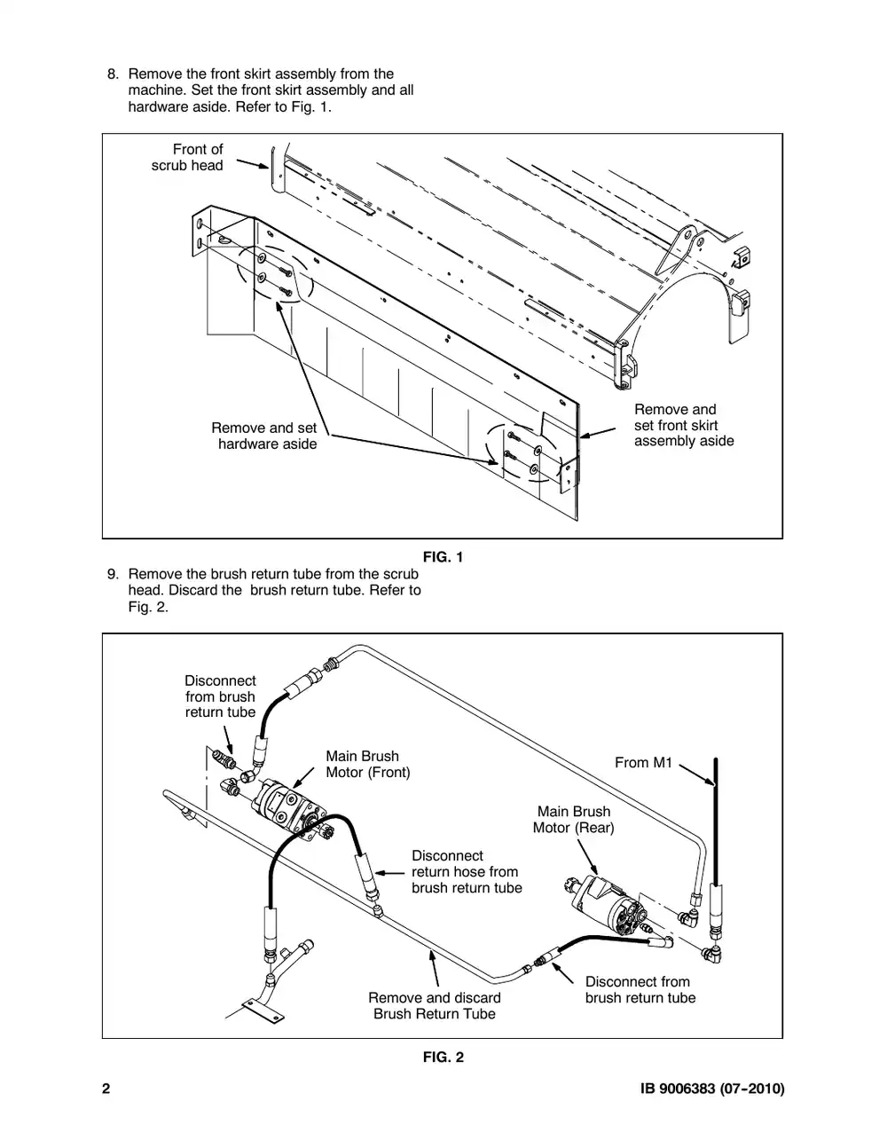 Tennant M20 instruction bulletin 9006383, page 2 of 4