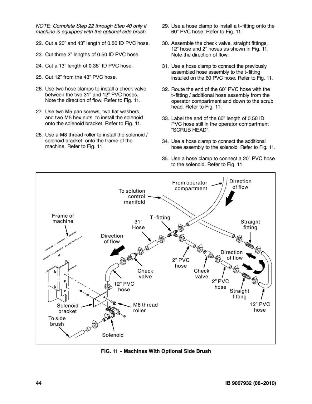 Tennant M20 instruction bulletin 9007932, page 44 of 72