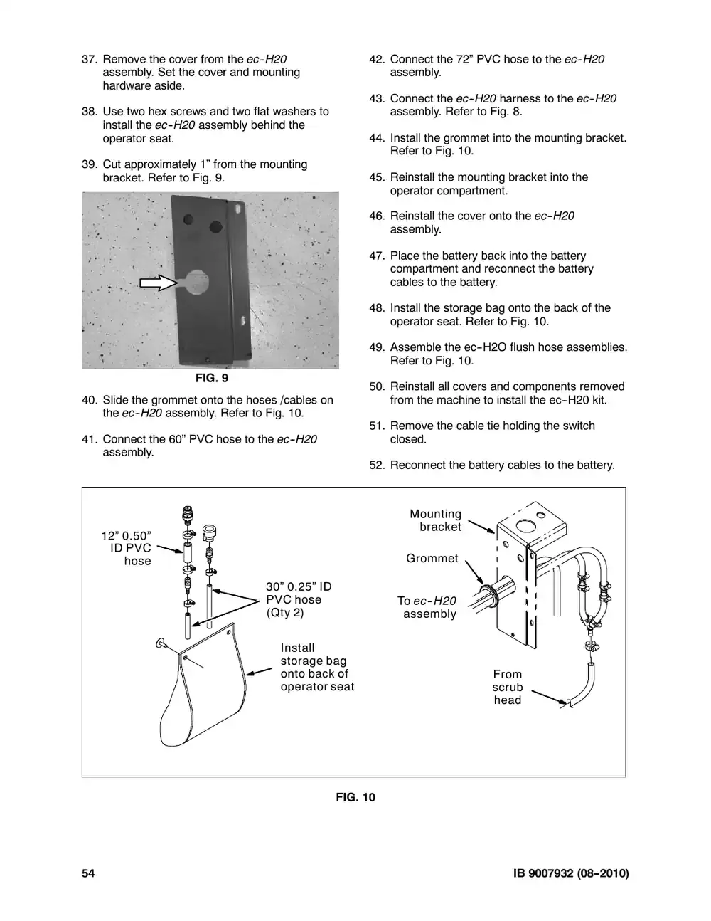 Tennant M20 instruction bulletin 9007932, page 54 of 72