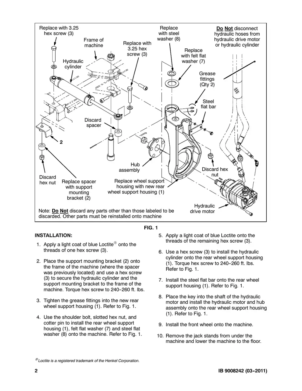 Tennant M20 instruction bulletin 9008242, page 2 of 3