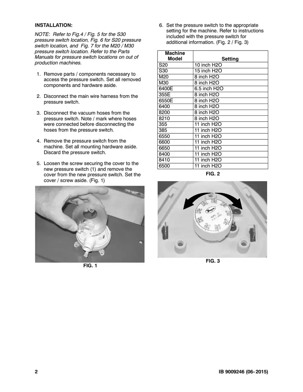 Tennant M20 instruction bulletin 9009246, page 2 of 5
