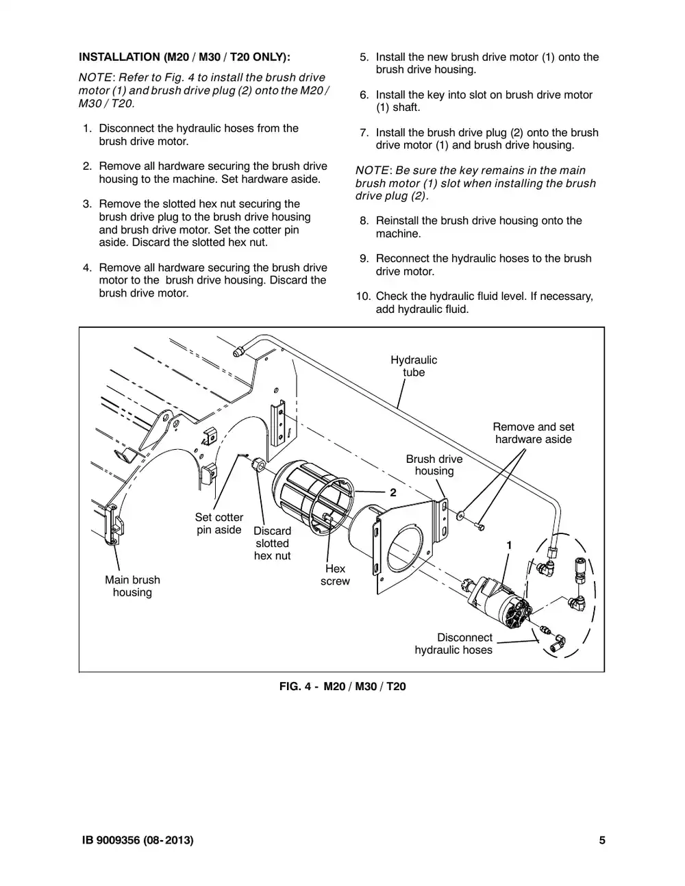 Tennant M20 instruction bulletin 9009356, page 5 of 8