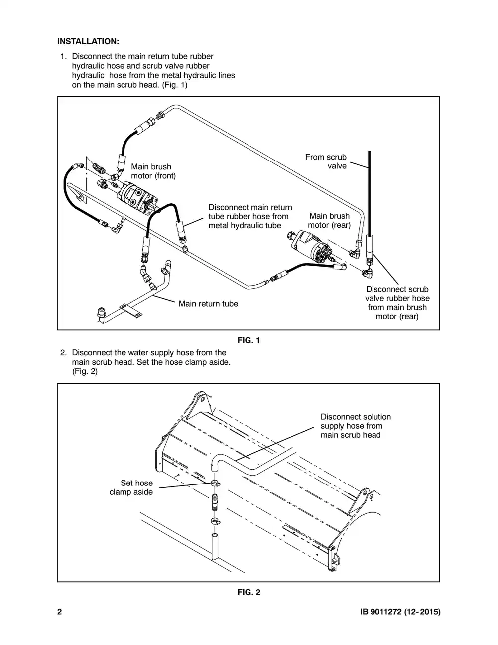 Tennant M20 instruction bulletin 9011272, page 2 of 11