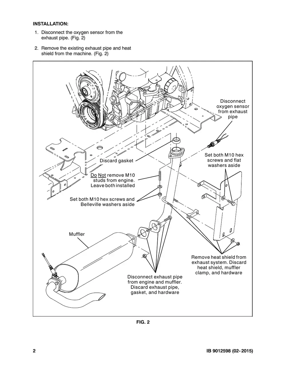 Tennant M20 instruction bulletin 9012598, page 2 of 5