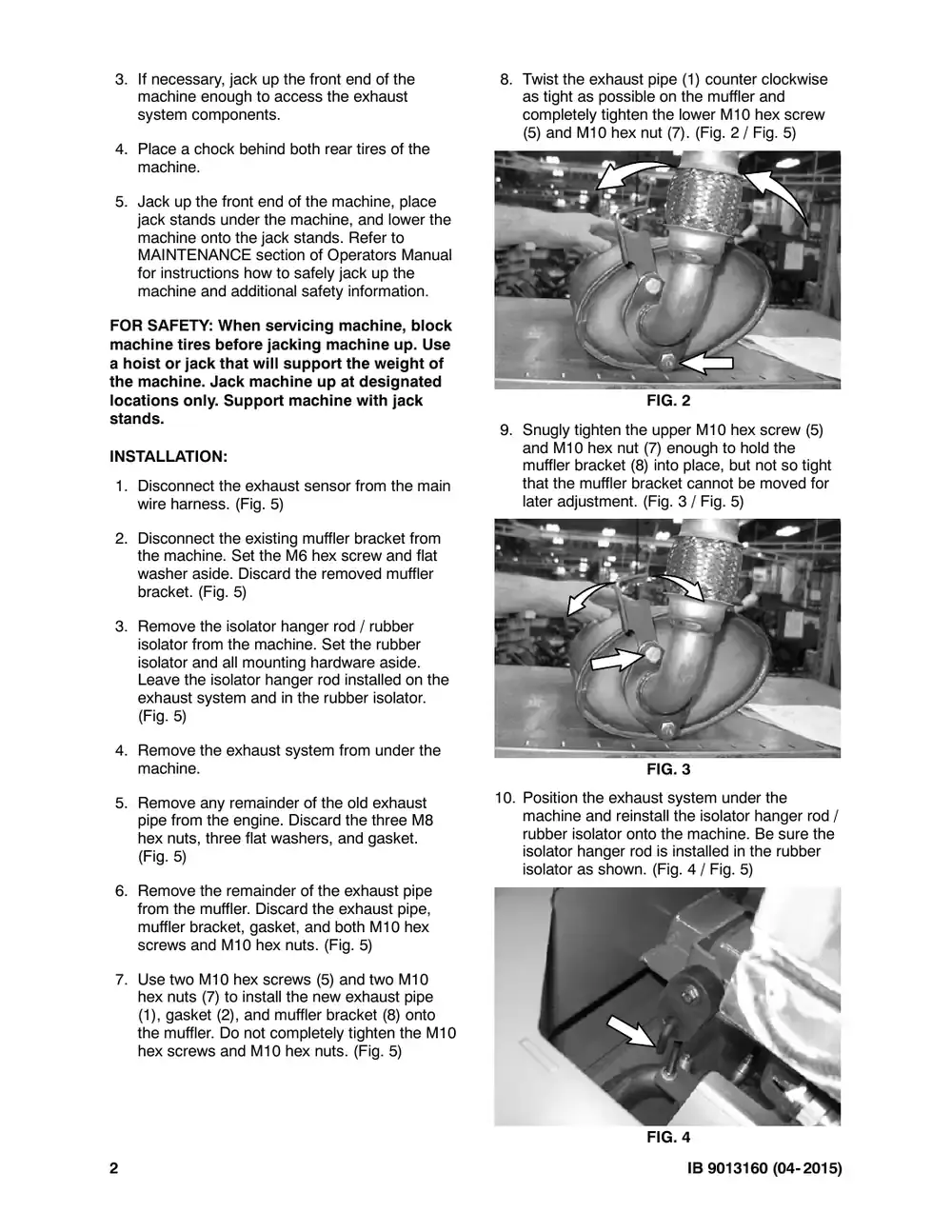 Tennant M20 instruction bulletin 9013160, page 2 of 4