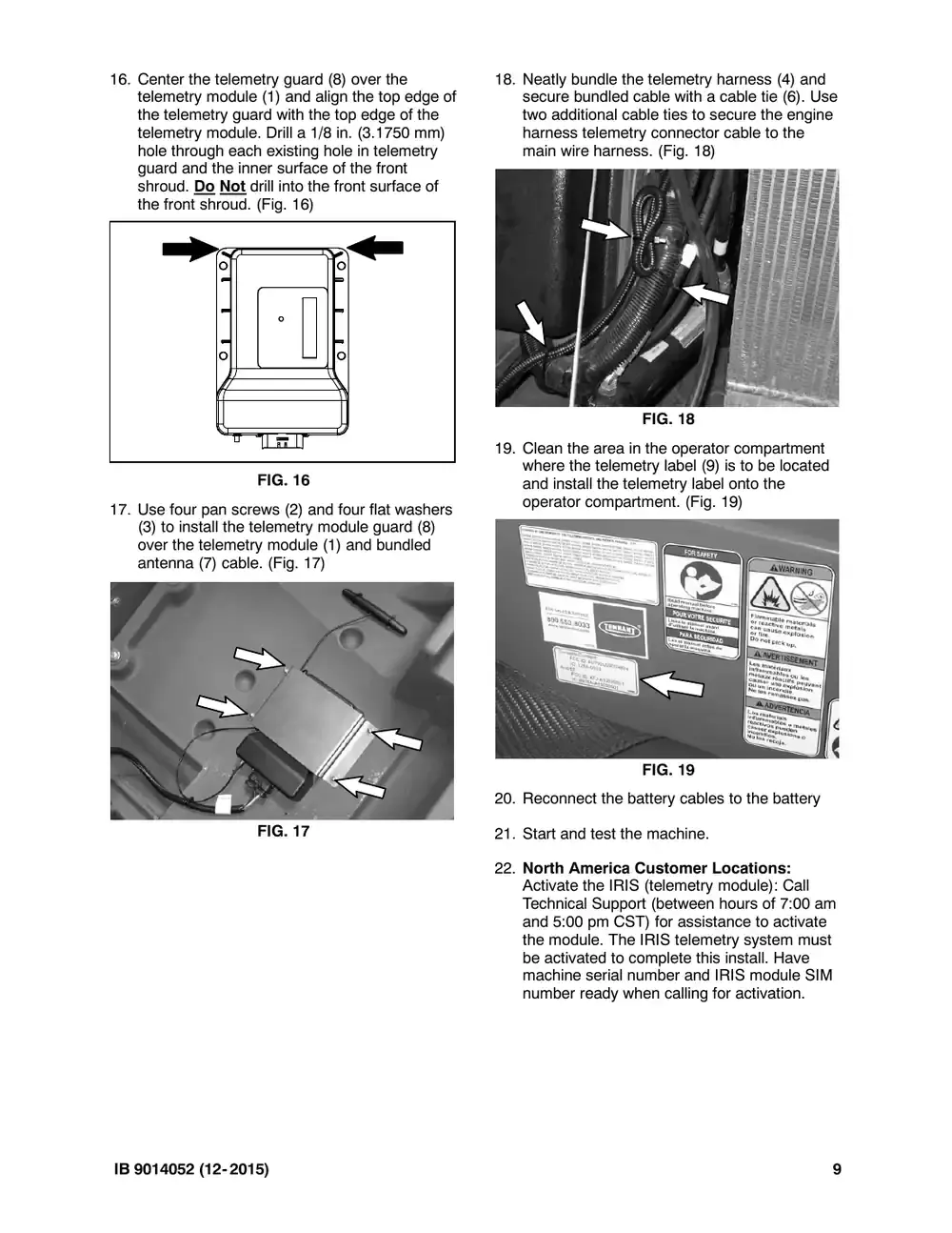 Tennant M20 instruction bulletin 9014052, page 9 of 12