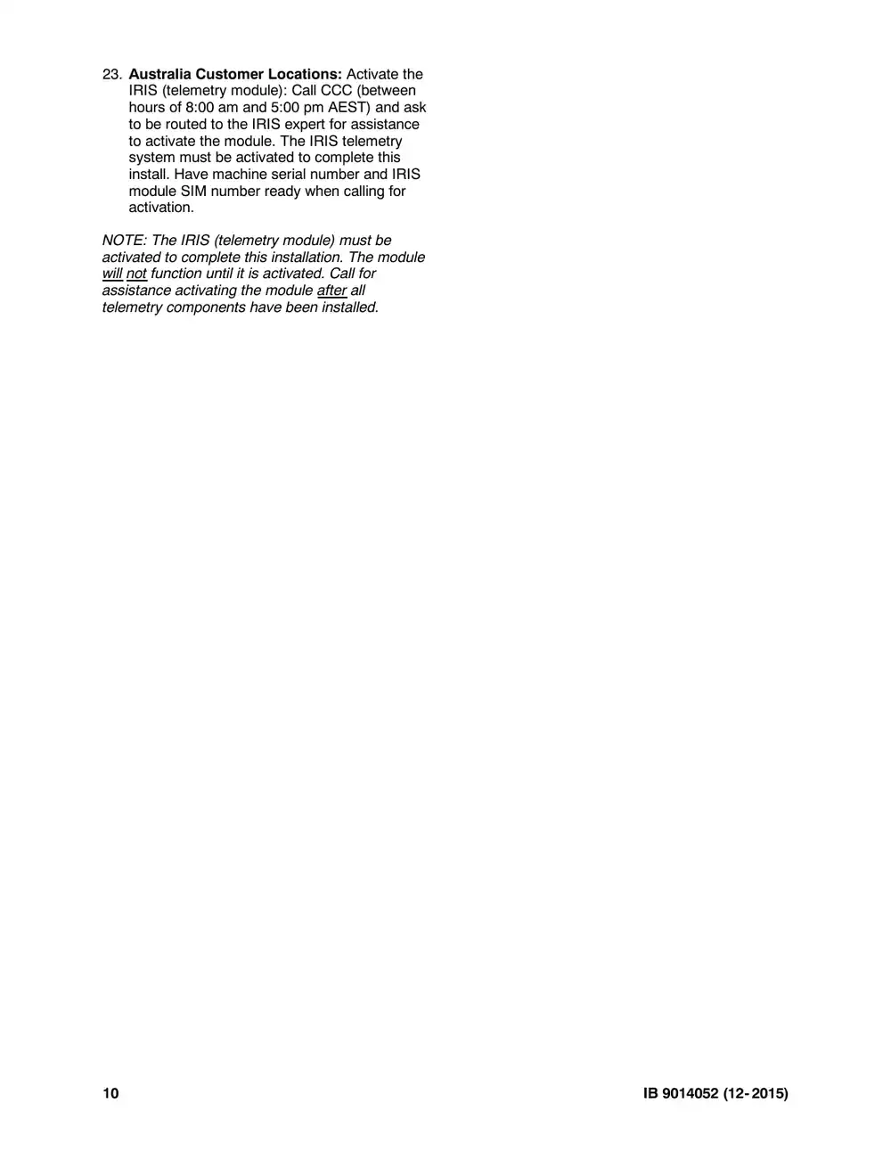 Tennant M20 instruction bulletin 9014052, page 10 of 12