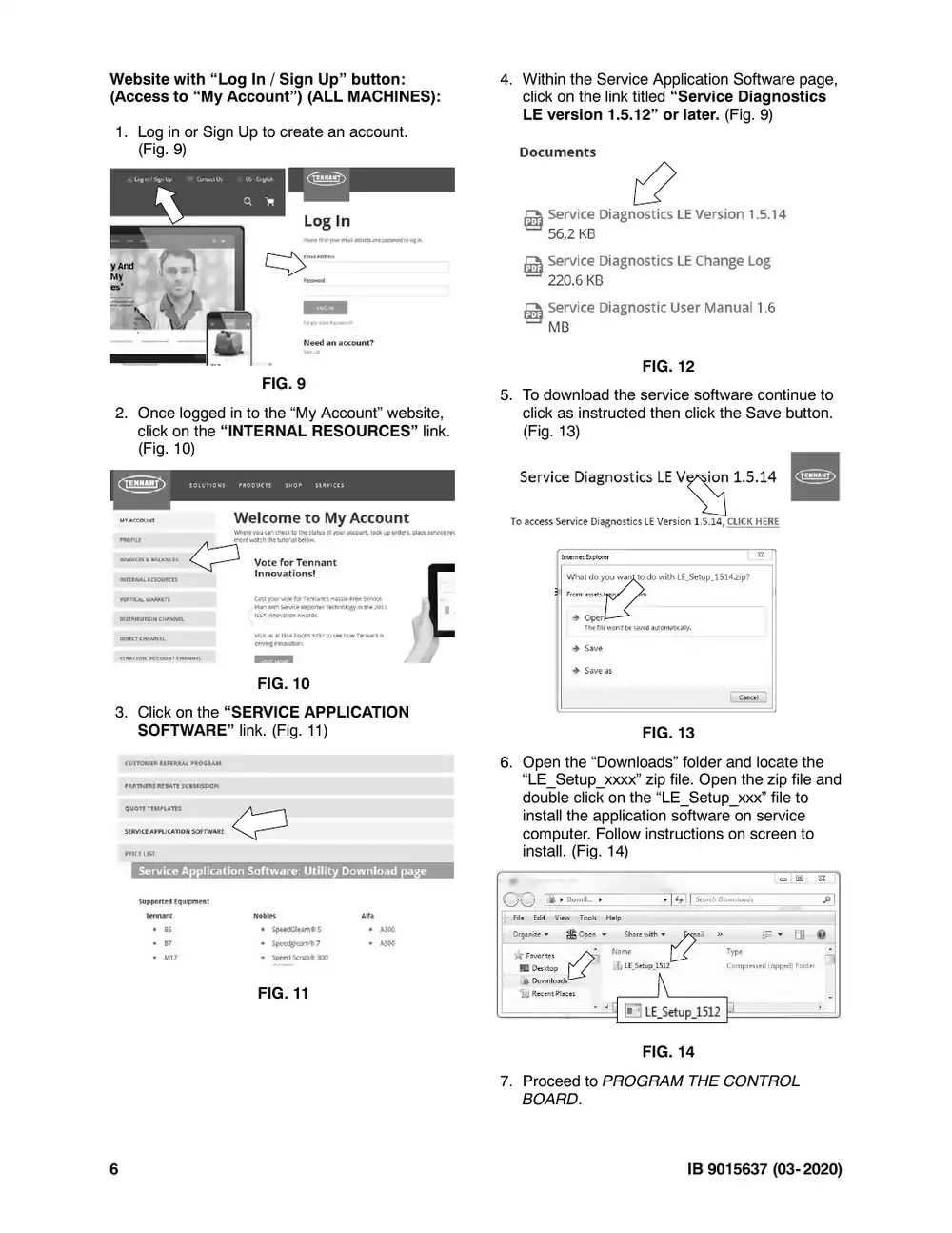 Tennant M20 instruction bulletin 9015637, page 6 of 12