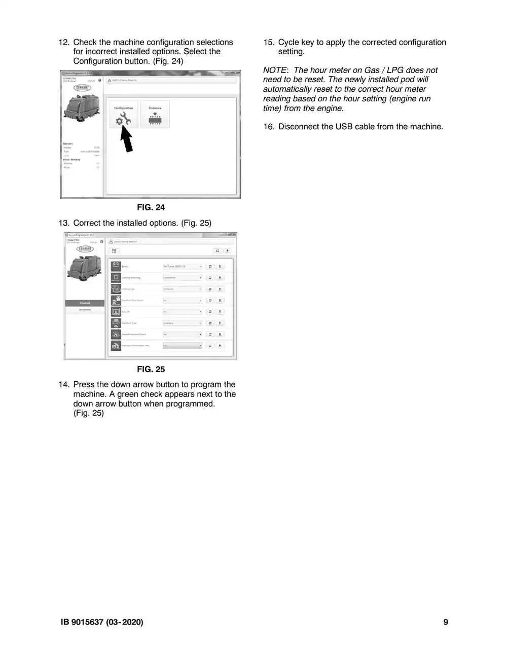 Tennant M20 instruction bulletin 9015637, page 9 of 12