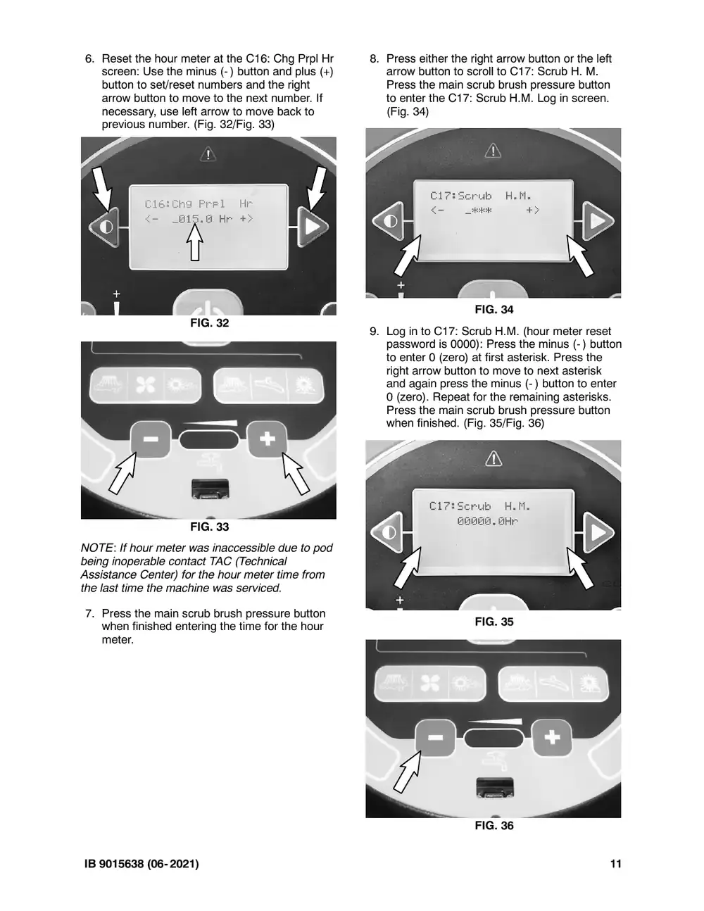 Tennant M20 instruction bulletin 9015638, page 11 of 13