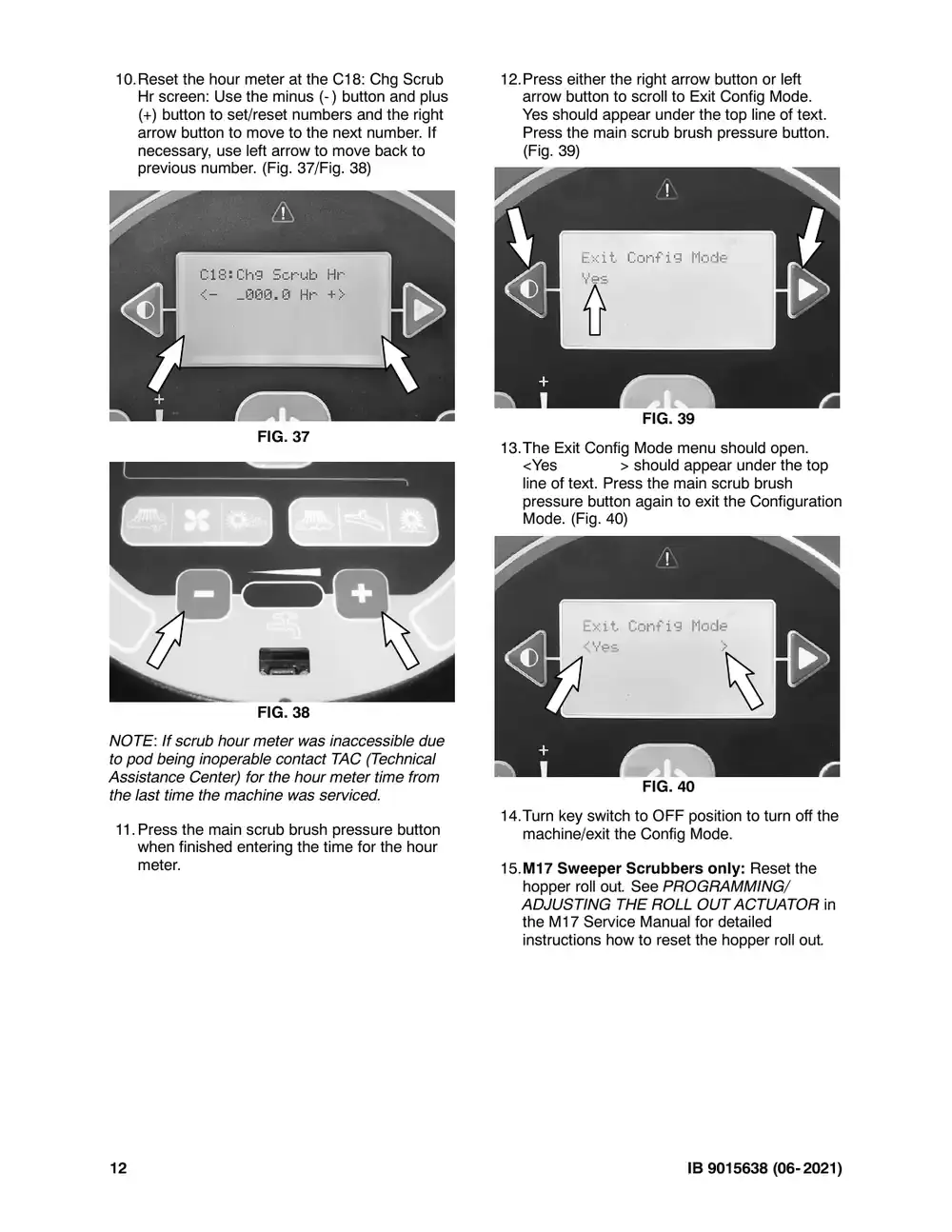 Tennant M20 instruction bulletin 9015638, page 12 of 13