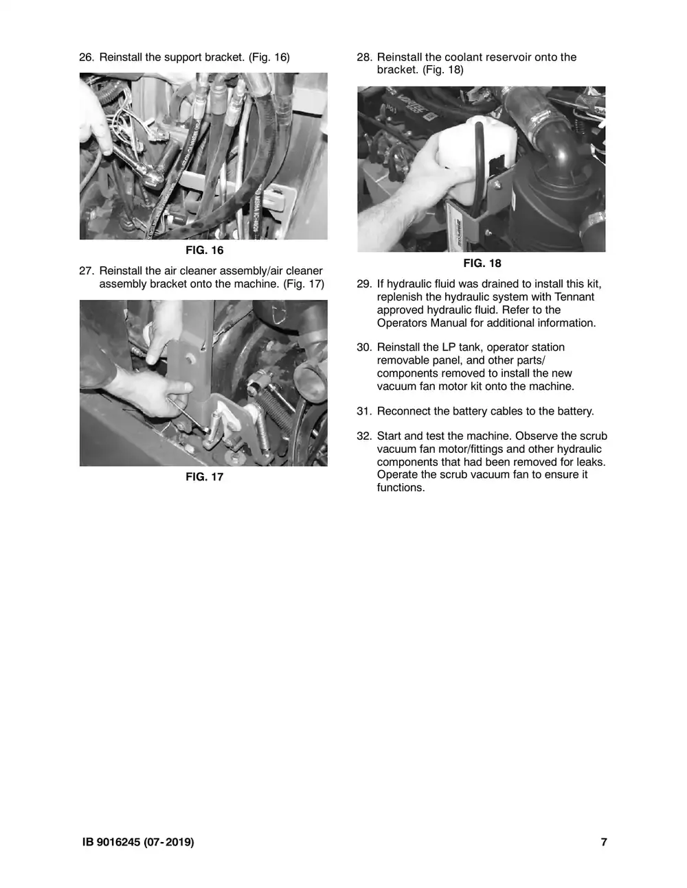 Tennant M20 instruction bulletin 9016245, page 7 of 8