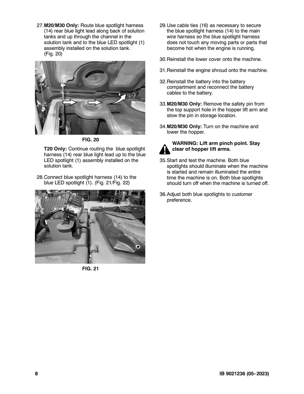 Tennant M20 instruction bulletin 9021236, page 8 of 11