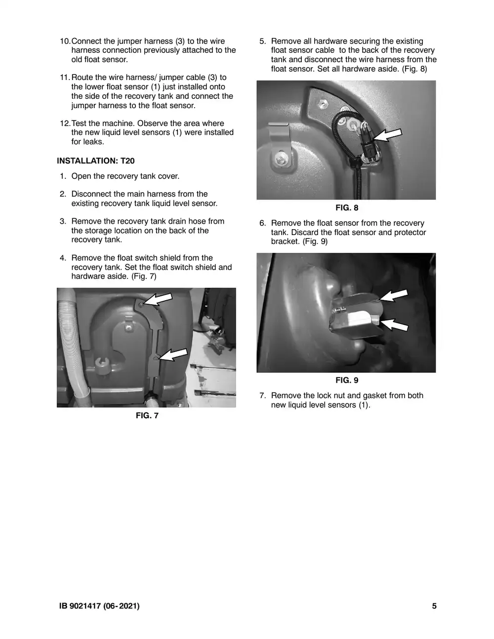 Tennant M20 instruction bulletin 9021417, page 5 of 7