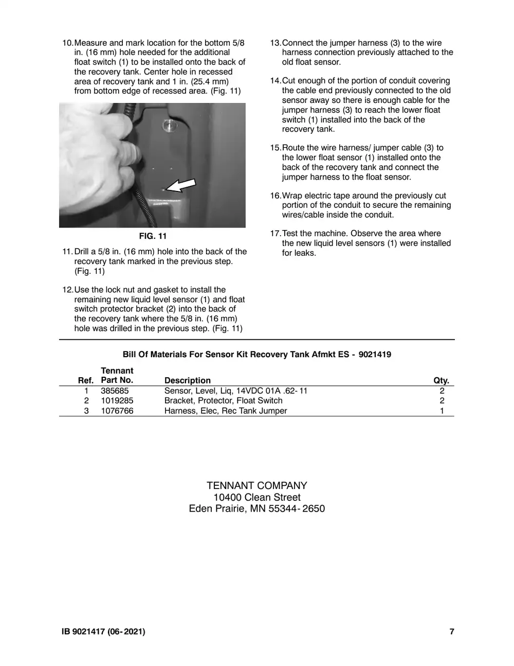 Tennant M20 instruction bulletin 9021417, page 7 of 7