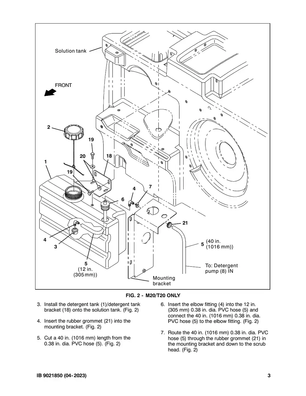 Tennant M20 instruction bulletin 9021850, page 3 of 11