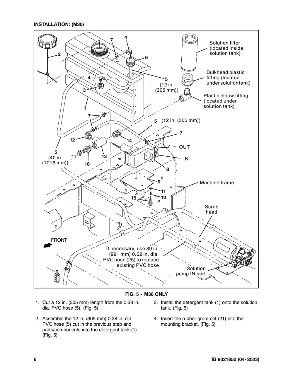 Tennant M20 instruction bulletin 9021850, page 6 of 11