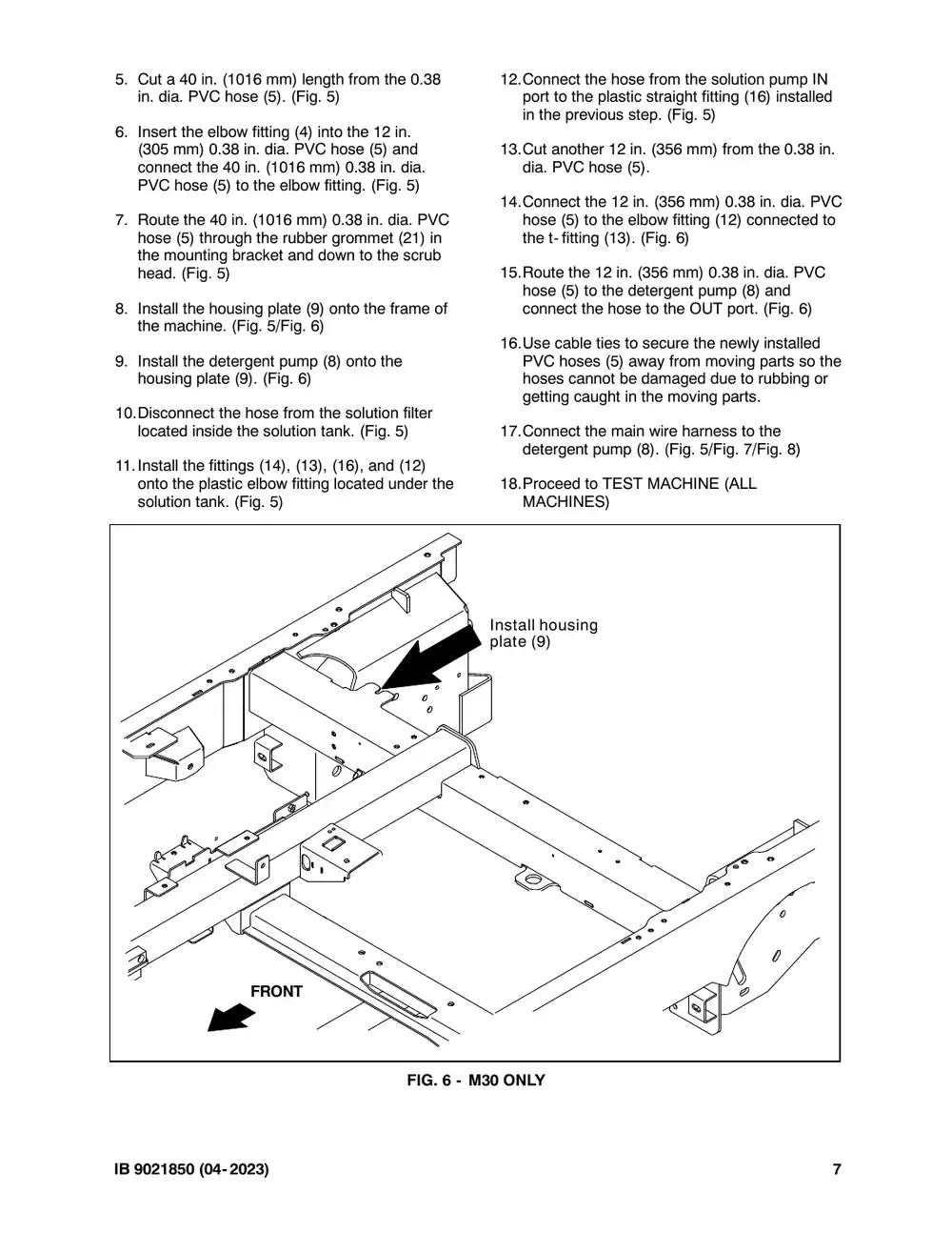 Tennant M20 instruction bulletin 9021850, page 7 of 11