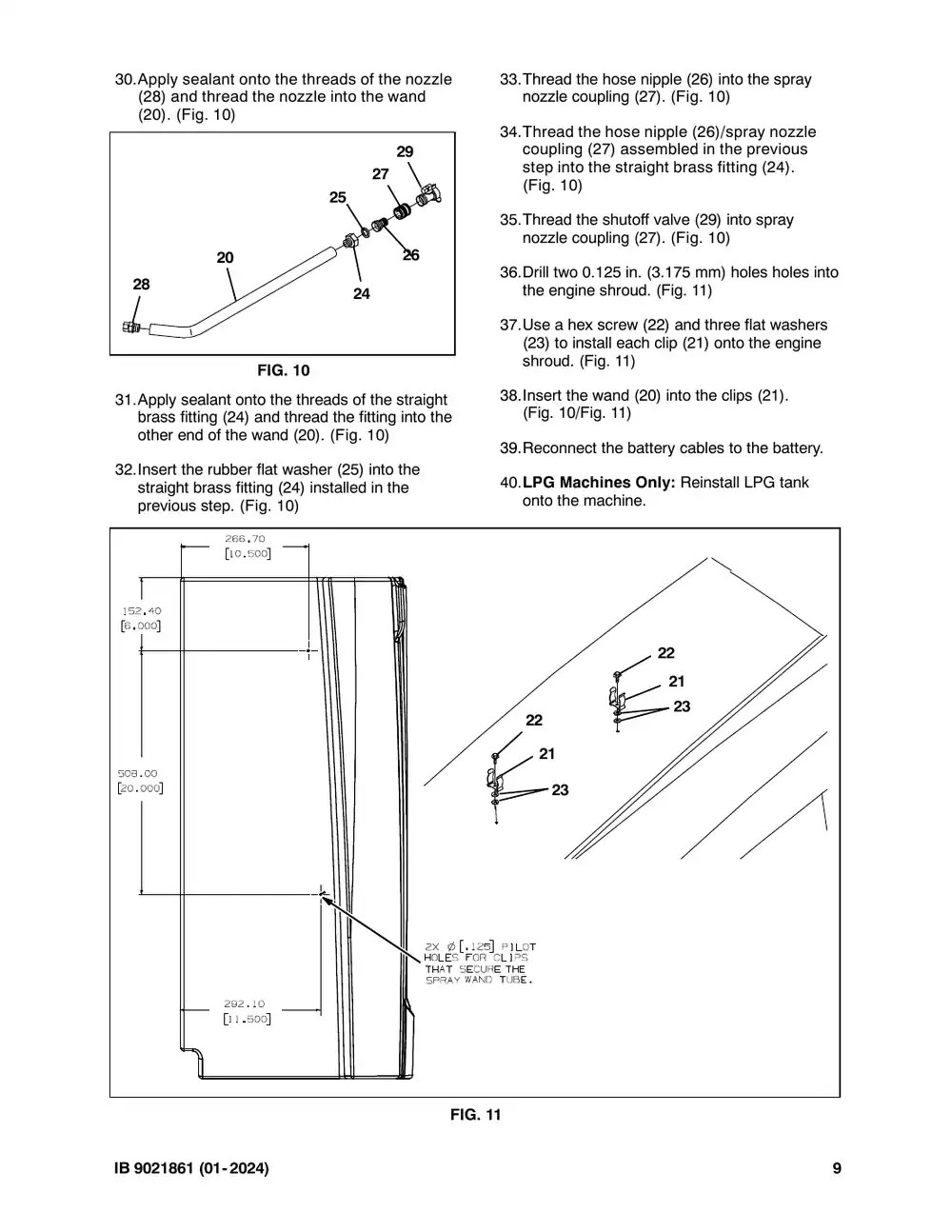 Tennant M20 instruction bulletin 9021861, page 9 of 11