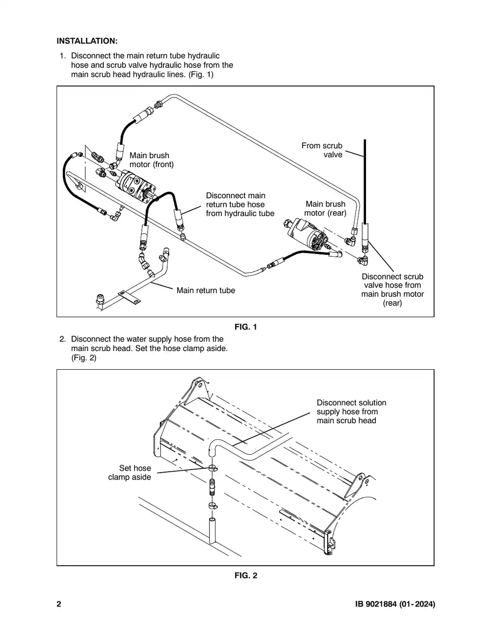 Tennant M20 instruction bulletin 9021884, page 2 of 11