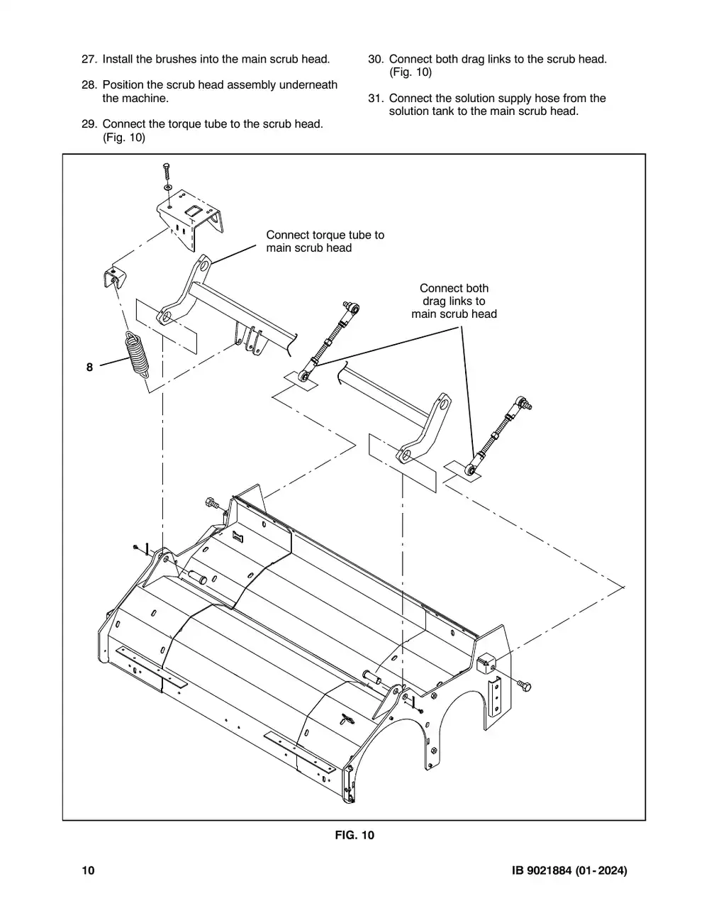 Tennant M20 instruction bulletin 9021884, page 10 of 11
