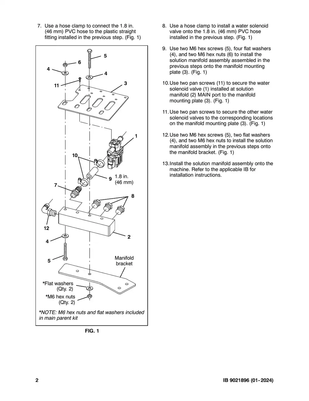 Tennant M20 instruction bulletin 9021896, page 2 of 3