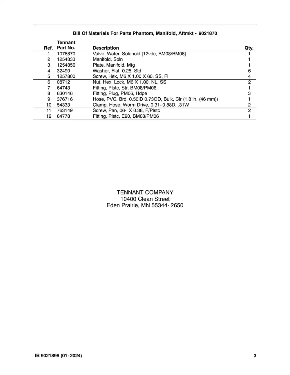 Tennant M20 instruction bulletin 9021896, page 3 of 3
