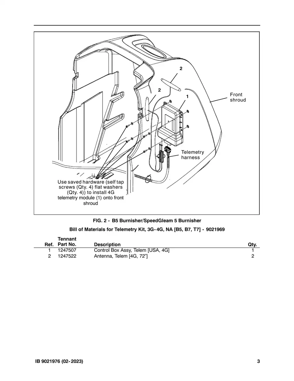 Tennant M20 instruction bulletin 9021976, page 3 of 12