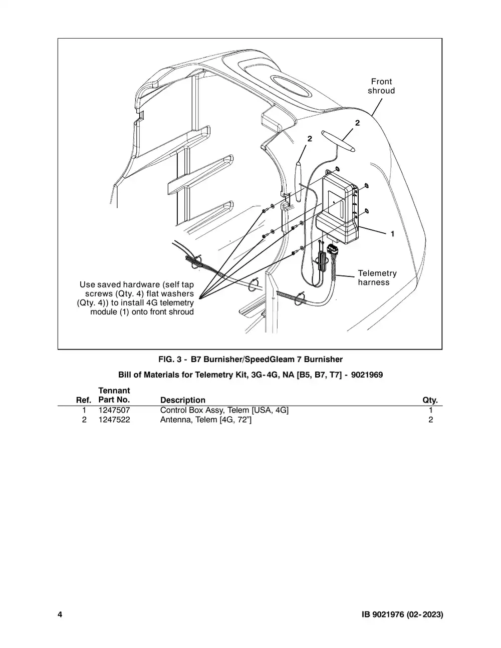 Tennant M20 instruction bulletin 9021976, page 4 of 12