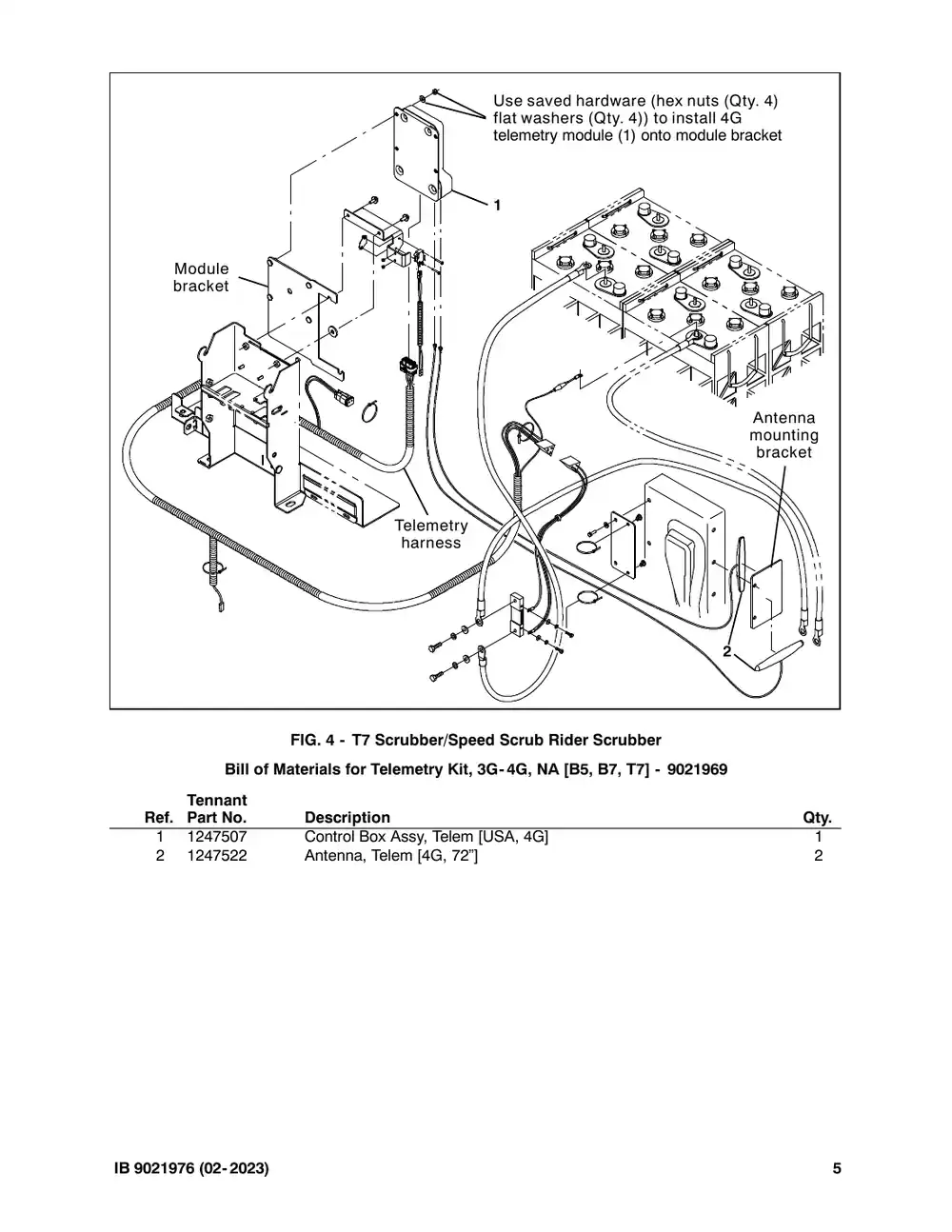 Tennant M20 instruction bulletin 9021976, page 5 of 12