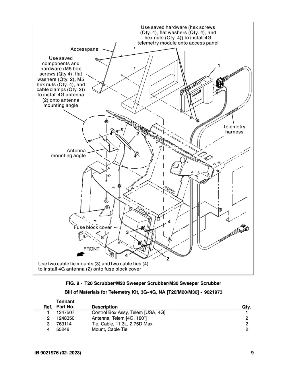 Tennant M20 instruction bulletin 9021976, page 9 of 12
