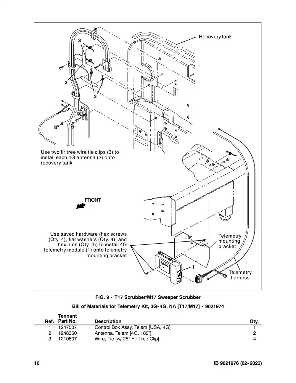 Tennant M20 instruction bulletin 9021976, page 10 of 12
