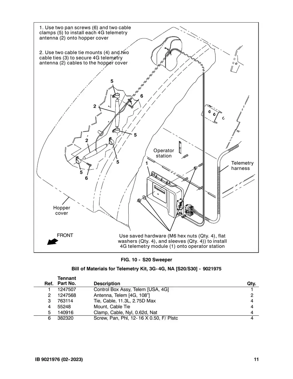 Tennant M20 instruction bulletin 9021976, page 11 of 12