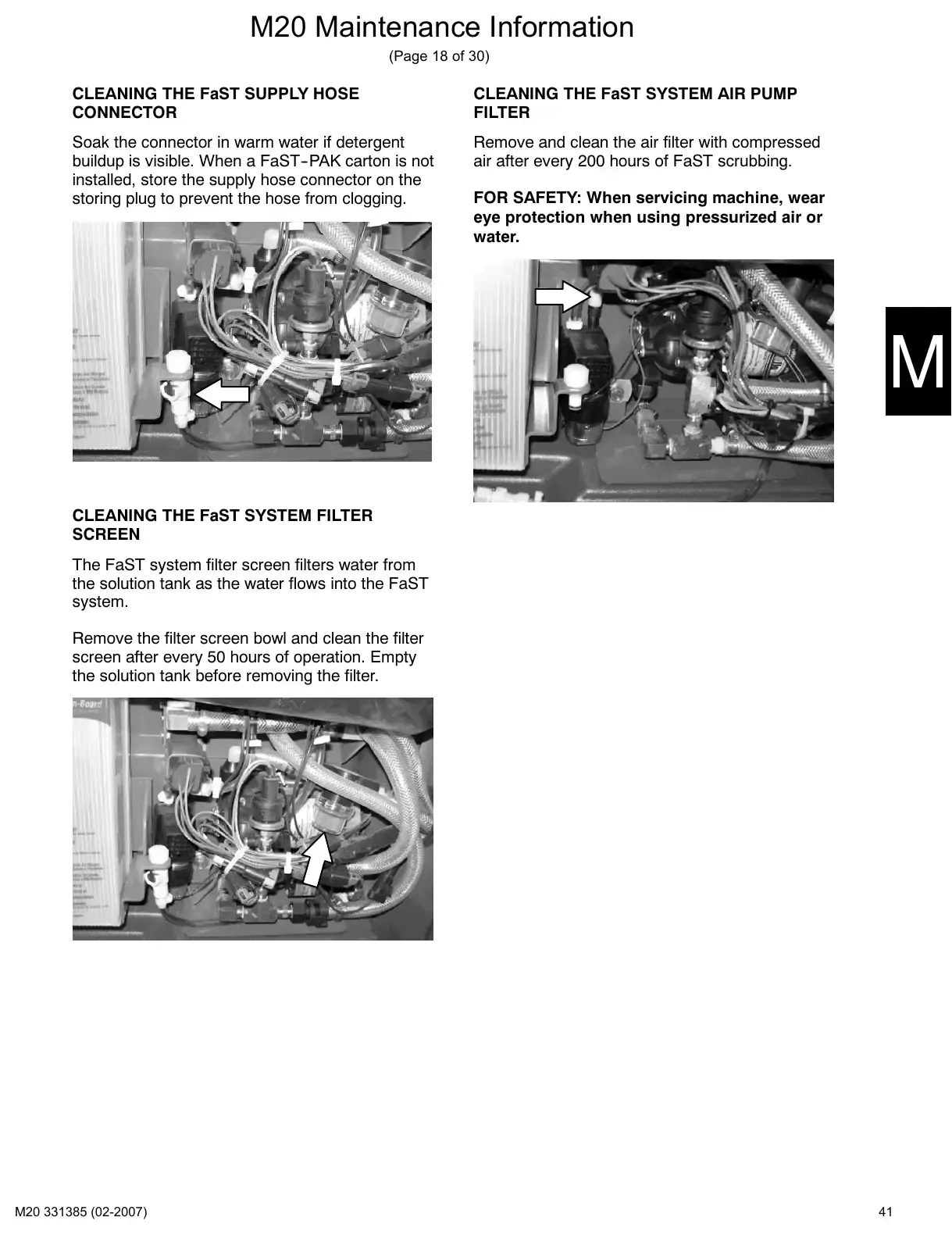 Tennant M20 service manual page 41: FaST system