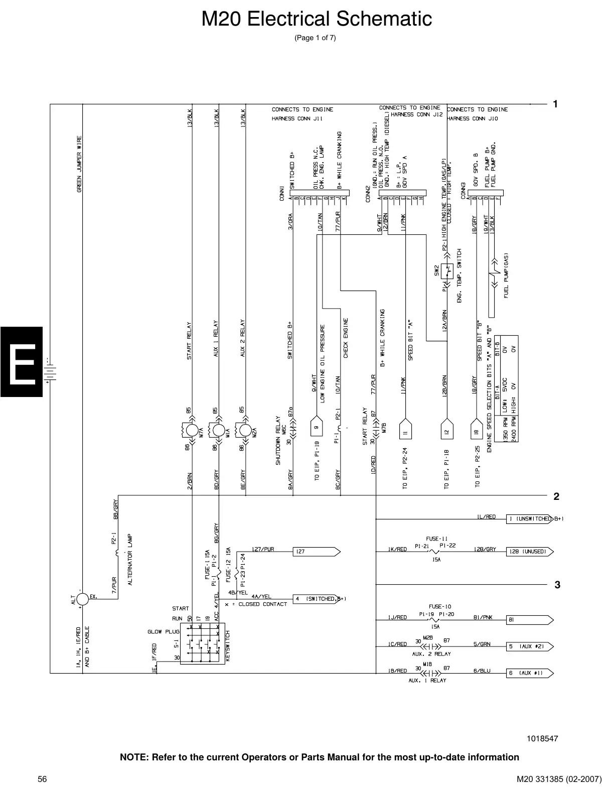 Tennant M20 service manual page 56: Electrical schematic