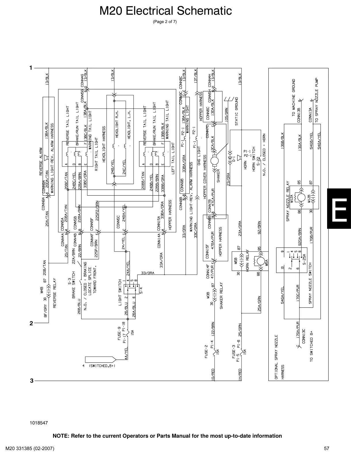 Tennant M20 service manual page 57: Electrical schematic