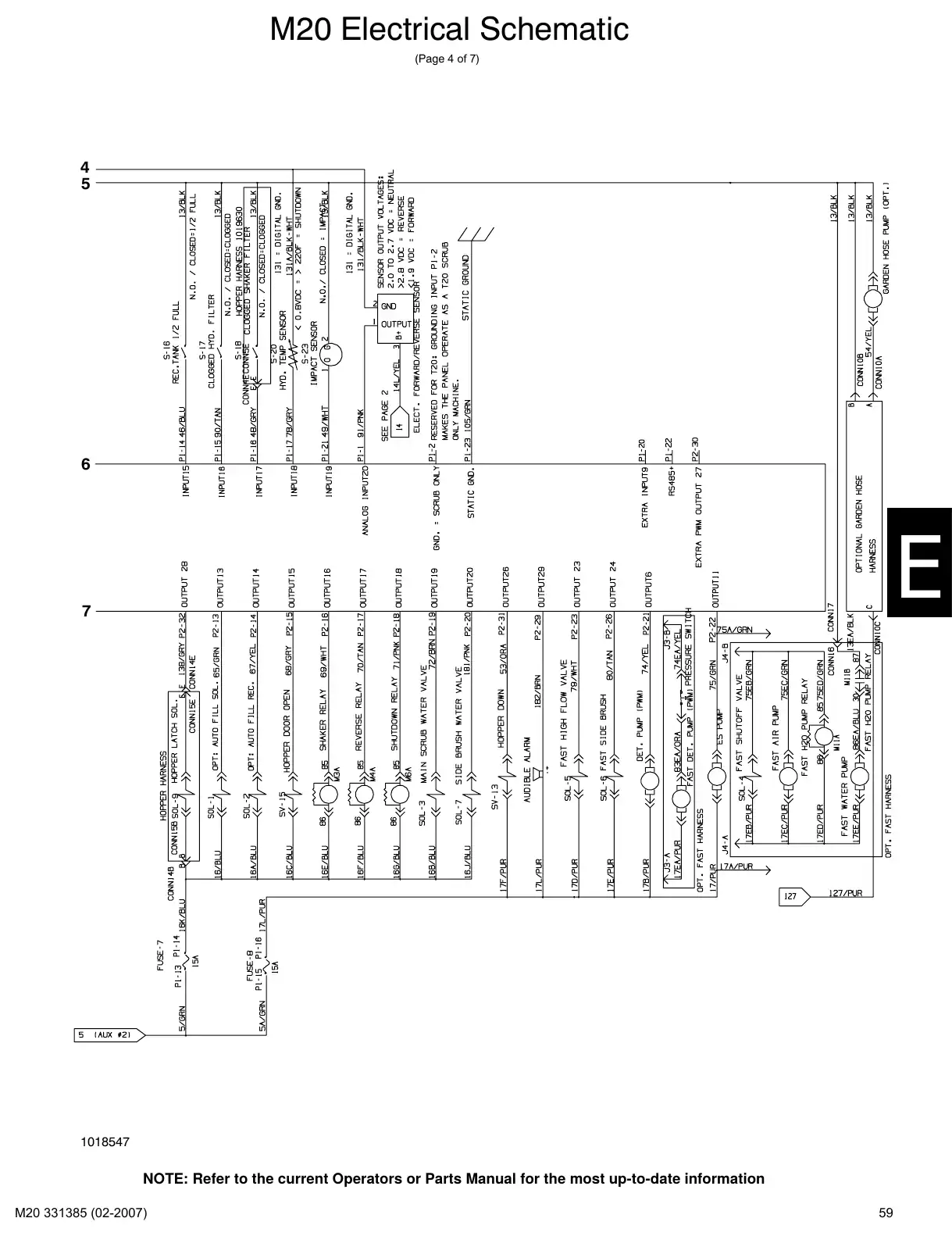 Tennant M20 service manual page 59: Electrical schematic