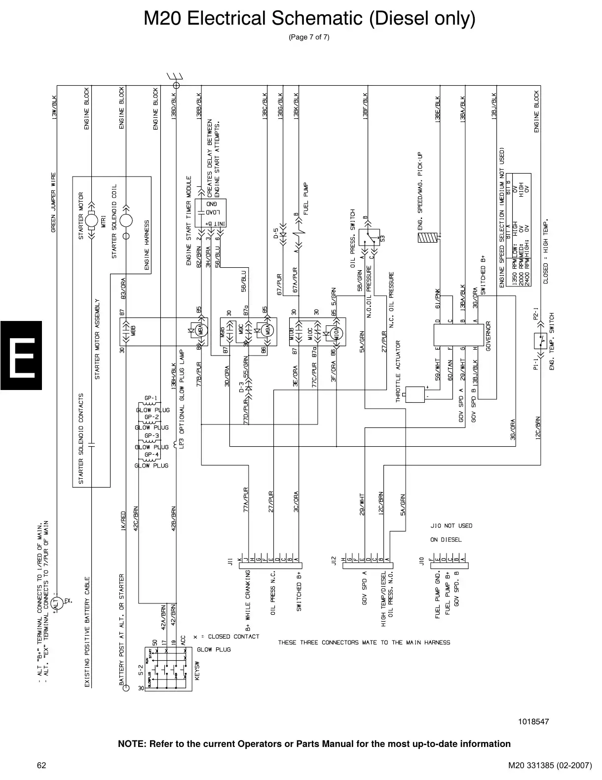Tennant M20 service manual page 62: Electrical schematic