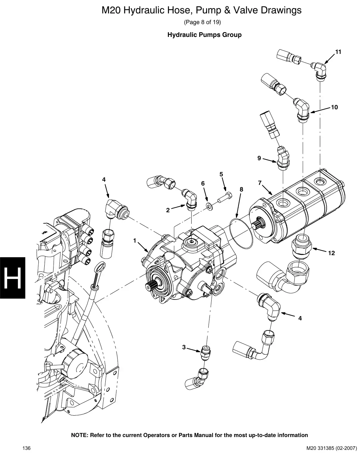 Tennant M20 service manual page 136: Pumps group