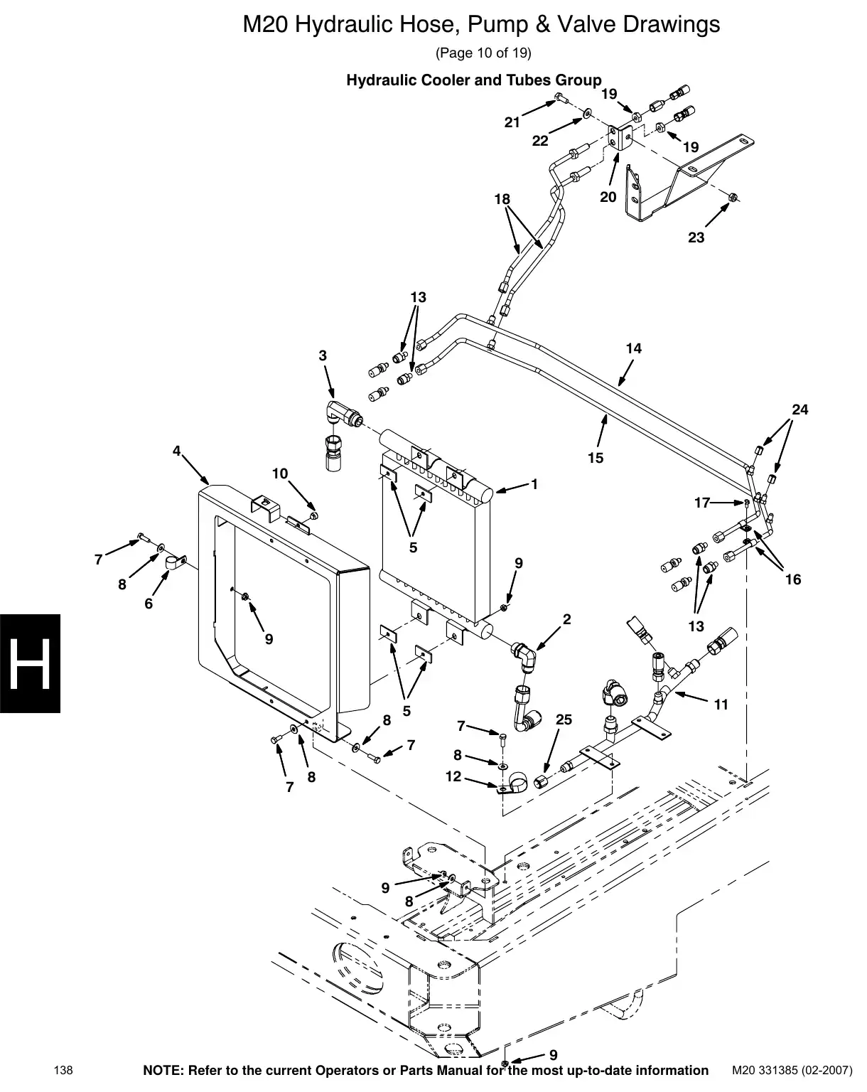 Tennant M20 service manual page 138: Cooler and tubes group