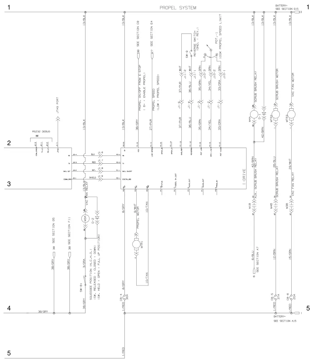 Nobles Speed Scrub 300 electrical diagram, propel model, page 2 of 3, manual page 101