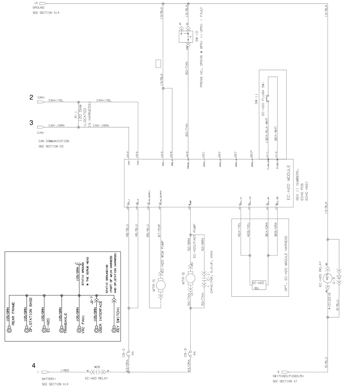 Nobles Speed Scrub 300 electrical diagram, propel model, page 3 of 3, manual page 102