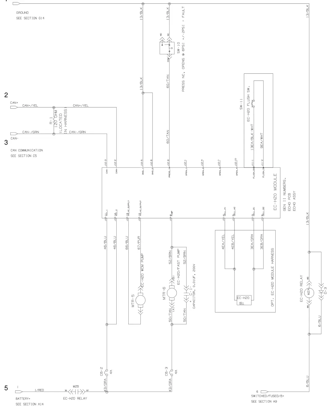 Nobles Speed Scrub 300 electrical diagram, push model, page 3 of 3, manual page 105