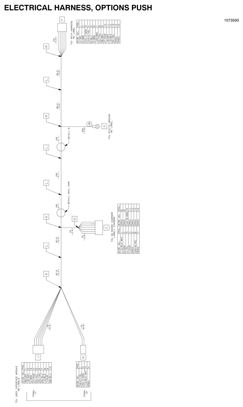Nobles Speed Scrub 300 electrical harness, options push (drawing), manual page 115