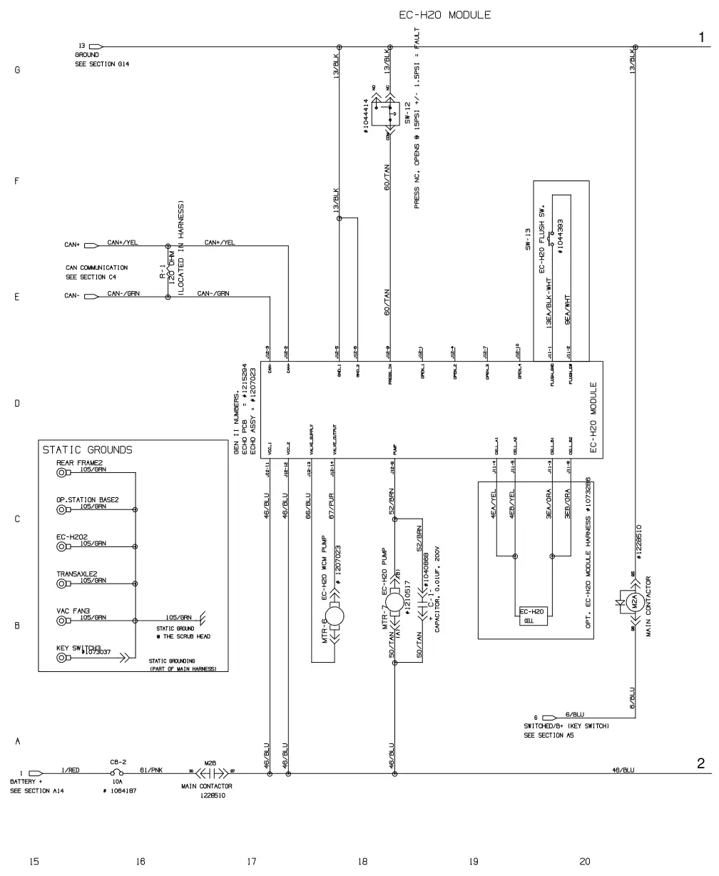 Nobles Speed Scrub 500 electrical diagram, page 3 of 4, manual page 60