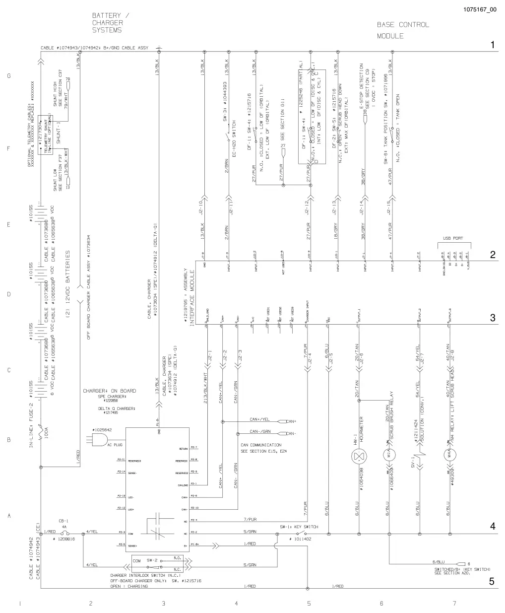 Nobles Speed Scrub 500 electrical diagram, page 1 of 4, manual page 58