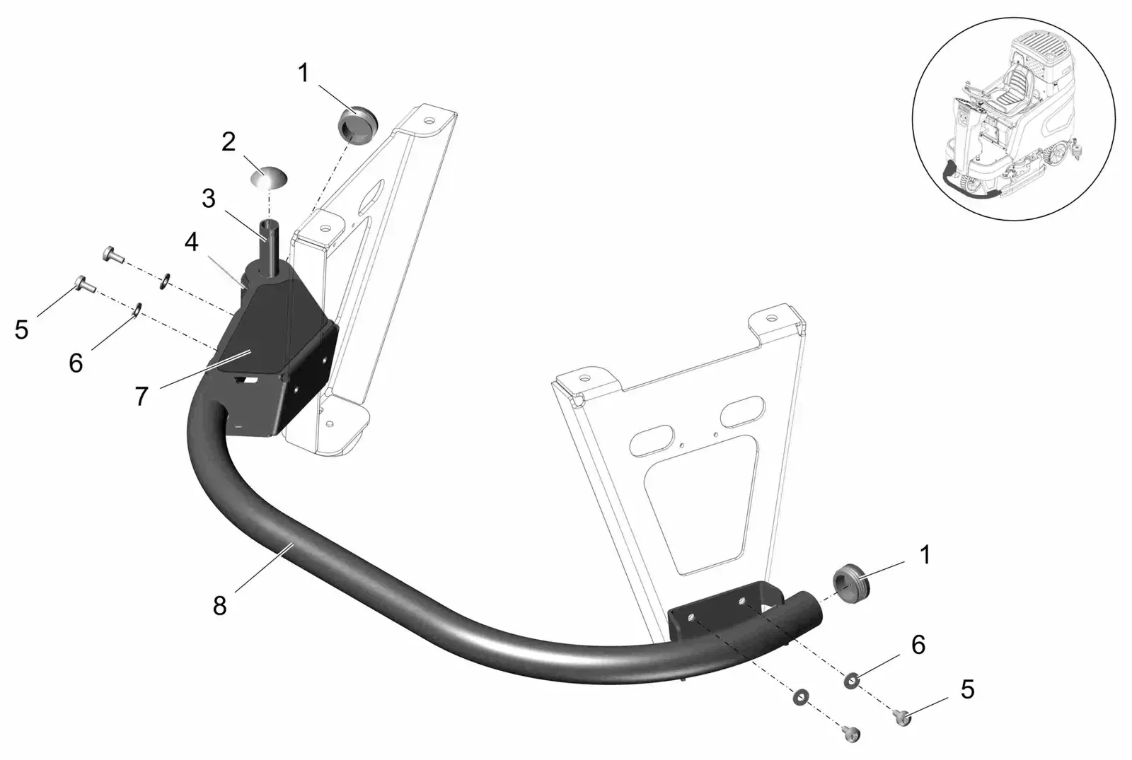 PowerBoss Scrubmaster B120R bumper front 750-700 drawing, manual page 28C p2